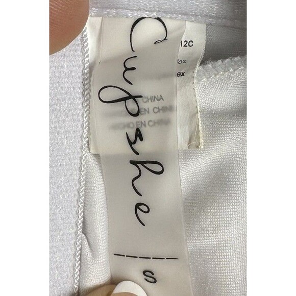 Cupshe One Piece Swimsuit Small Black White Stripe Lace V-Neck Tie Back Cutout - Picture 6 of 9